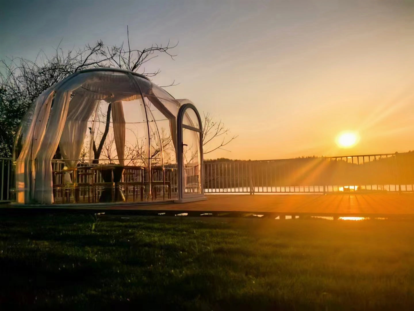Iglu-Glaskuppel aus Polycarbonat 3,25 m, Bubble-Dome, Glasdome, Glashaus, Wintergarten, wasserdicht, schlagfest, beständig gegen Feuer, Wind und Schneelast