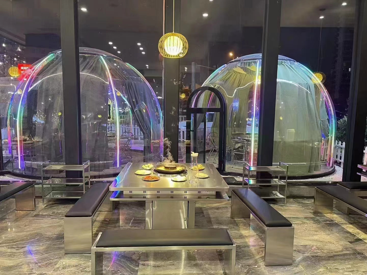 Iglu-Glaskuppel aus Polycarbonat 3,25 m, Bubble-Dome, Glasdome, Glashaus, Wintergarten, wasserdicht, schlagfest, beständig gegen Feuer, Wind und Schneelast