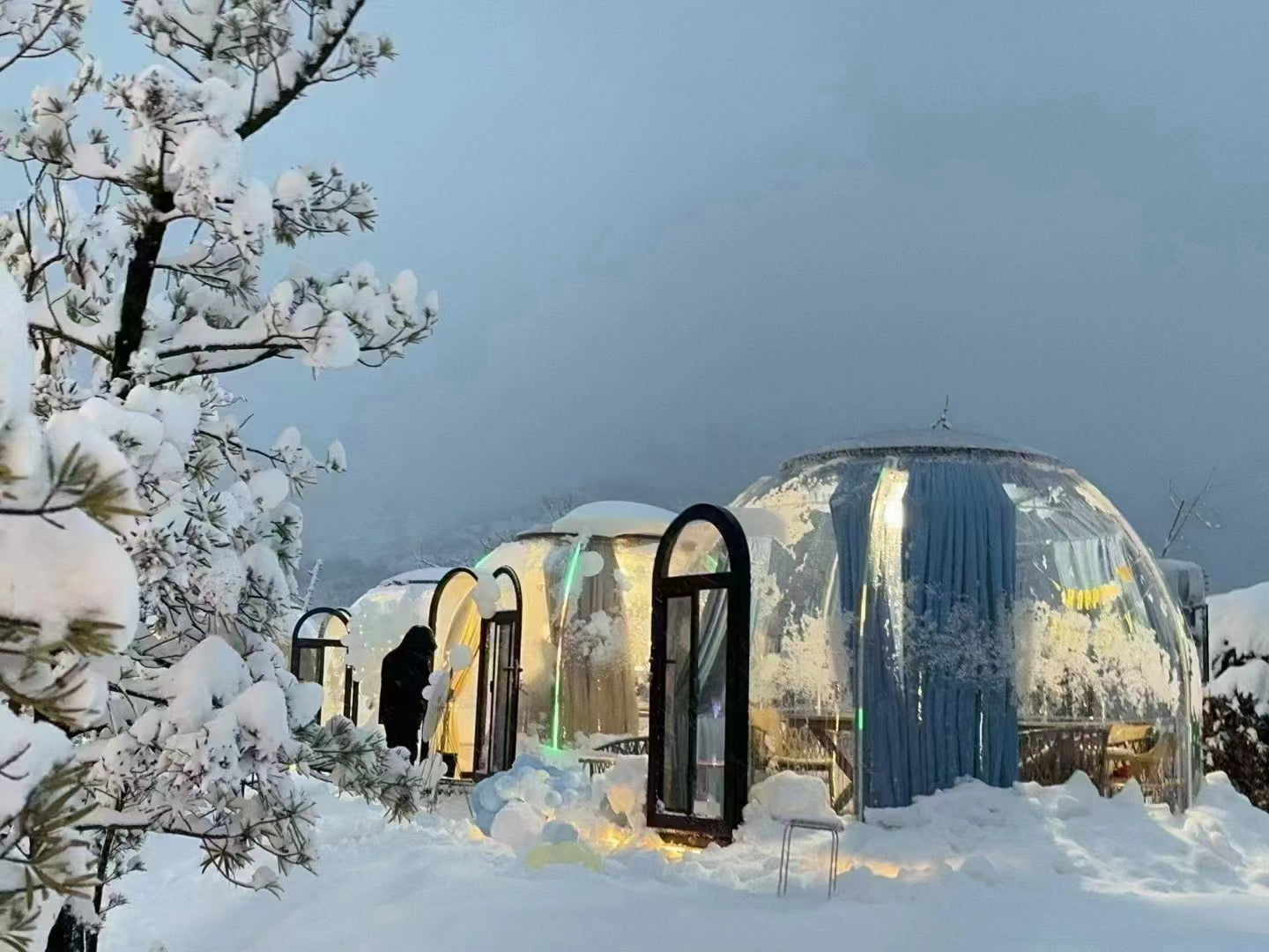 Iglu-Glaskuppel aus Polycarbonat 3,25 m, Bubble-Dome, Glasdome, Glashaus, Wintergarten, wasserdicht, schlagfest, beständig gegen Feuer, Wind und Schneelast