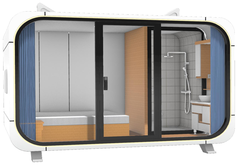 Kapselhaus, Tiny Hous, prefab Hous, vorgefertigte Kompakthaus, Außenbüro Model E30