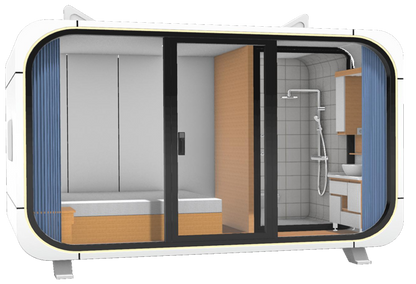 Kapselhaus, Tiny Hous, prefab Hous, vorgefertigte Kompakthaus, Außenbüro Model E30