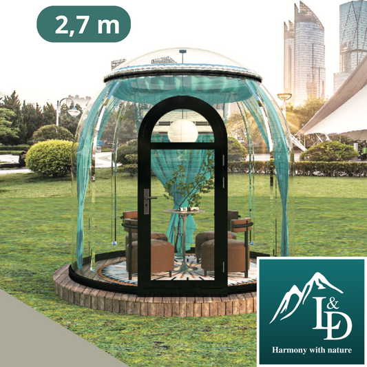 Iglu-Glaskuppel aus Polycarbonat 2,7 m, Bubble-Dome, Glasdome, Glashaus, Wintergarten, wasserdicht, schlagfest, beständig gegen Feuer, Wind und Schneelast