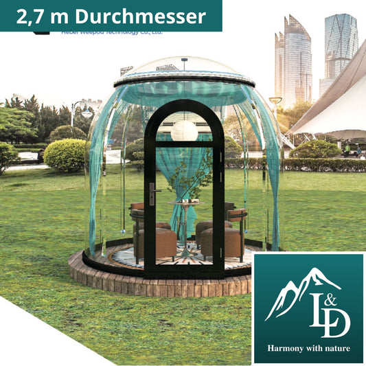 Iglu-Glaskuppel aus Polycarbonat 2,7 m, Bubble-Dome, Glasdome, Glashaus, Wintergarten, wasserdicht, schlagfest, beständig gegen Feuer, Wind und Schneelast