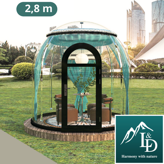 Iglu-Glaskuppel aus Polycarbonat 2,8 m, Bubble-Dome, Glasdome, Glashaus, Wintergarten, wasserdicht, schlagfest, beständig gegen Feuer, Wind und Schneelast