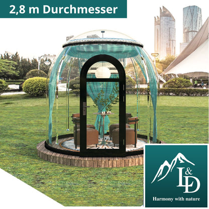 Iglu-Glaskuppel aus Polycarbonat 2,8 m, Bubble-Dome, Glasdome, Glashaus, Wintergarten, wasserdicht, schlagfest, beständig gegen Feuer, Wind und Schneelast