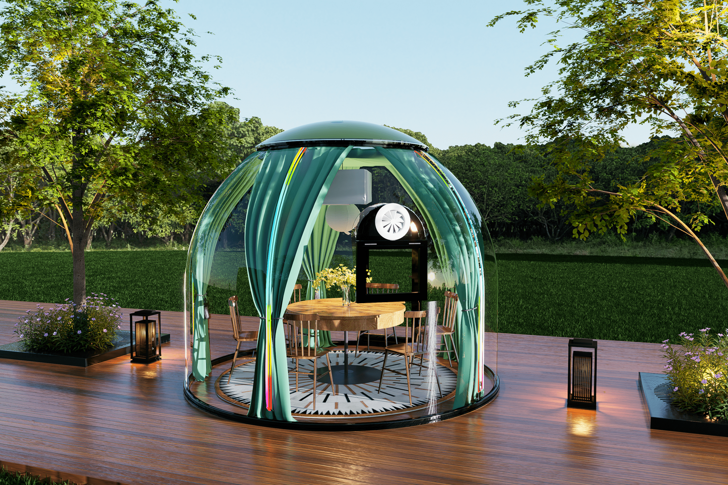 Iglu-Glaskuppel aus Polycarbonat 3,25 m, Bubble-Dome, Glasdome, Glashaus, Wintergarten, wasserdicht, schlagfest, beständig gegen Feuer, Wind und Schneelast