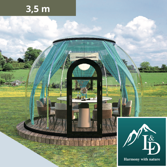 Iglu-Glaskuppel aus Polycarbonat 3,5 m, Bubble-Dome, Glasdome, Glashaus, Wintergarten, wasserdicht, schlagfest, beständig gegen Feuer, Wind und Schneelast