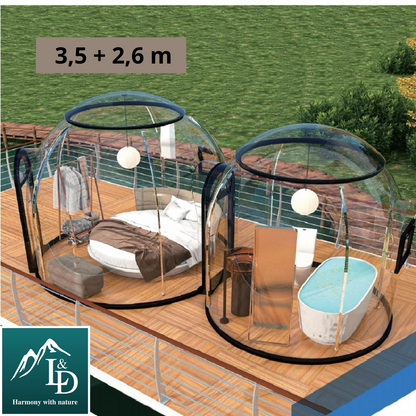 Iglu-Glaskuppel aus Polycarbonat 3,5 m, Bubble-Dome, Glasdome, Glashaus, Wintergarten, wasserdicht, schlagfest, beständig gegen Feuer, Wind und Schneelast