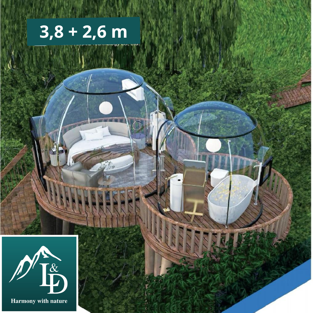 Iglu-Glaskuppel aus Polycarbonat 3,6 m, Bubble-Dome, Glasdome, Glashaus, Wintergarten, wasserdicht, schlagfest, beständig gegen Feuer, Wind und Schneelast