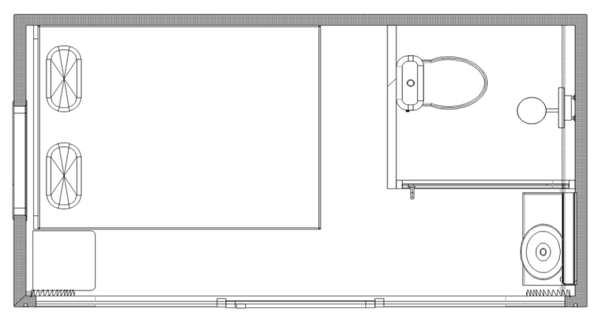 Kapselhaus, Tiny Hous, prefab Hous, vorgefertigte Kompakthaus, Außenbüro Model E30