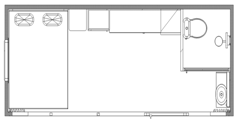 Kapselhaus, Tiny Hous, prefab Hous, vorgefertigte Kompakthaus, Außenbüro Model E50