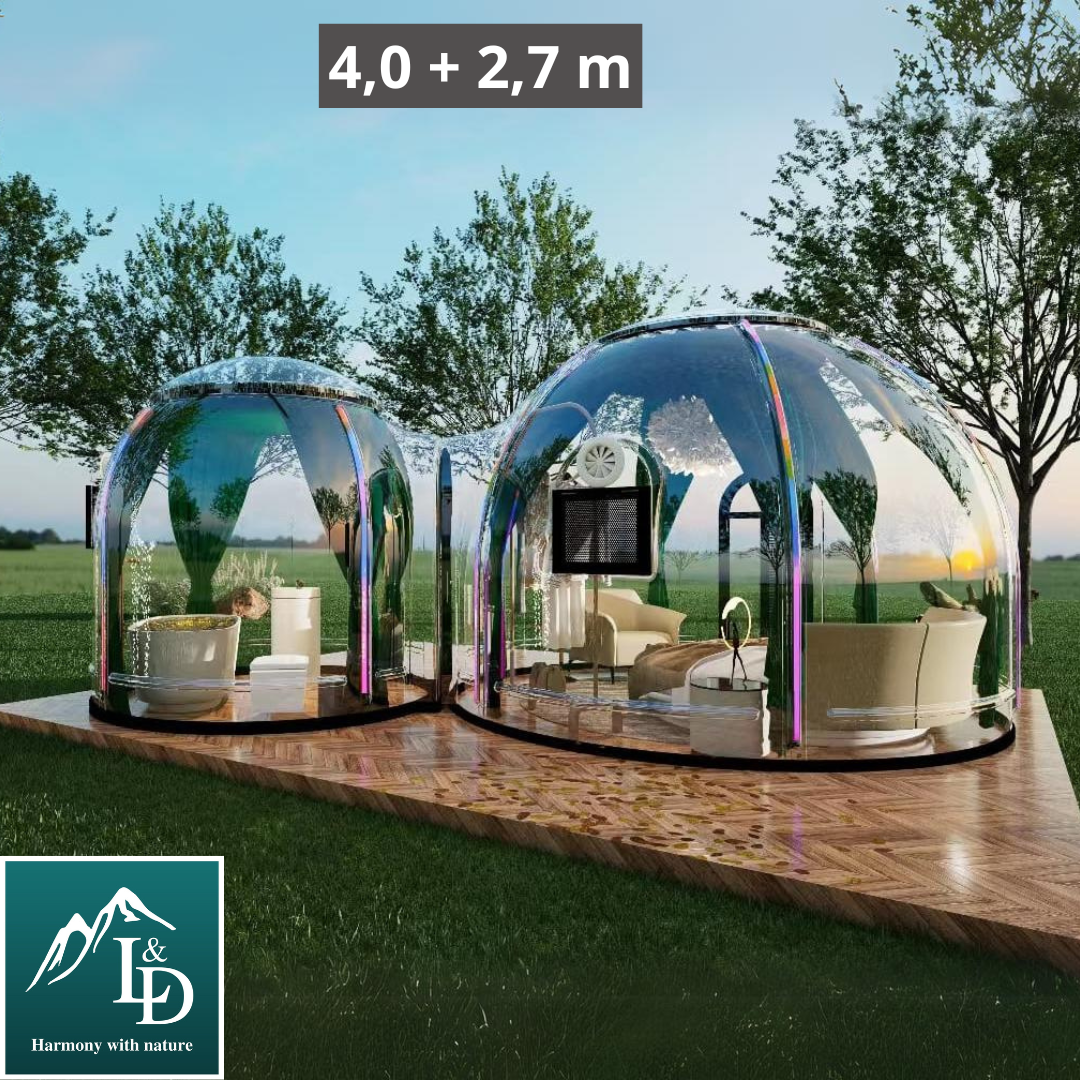 Iglu-Glaskuppel aus Polycarbonat 4,0 m, Bubble-Dome, Glasdome, Glashaus, Wintergarten, wasserdicht, schlagfest, beständig gegen Feuer, Wind und Schneelast