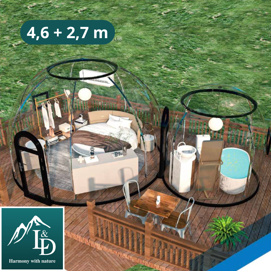 Iglu-Glaskuppel aus Polycarbonat 4,6 m, Bubble-Dome, Glasdome, Glashaus, Wintergarten, wasserdicht, schlagfest, beständig gegen Feuer, Wind und Schneelast