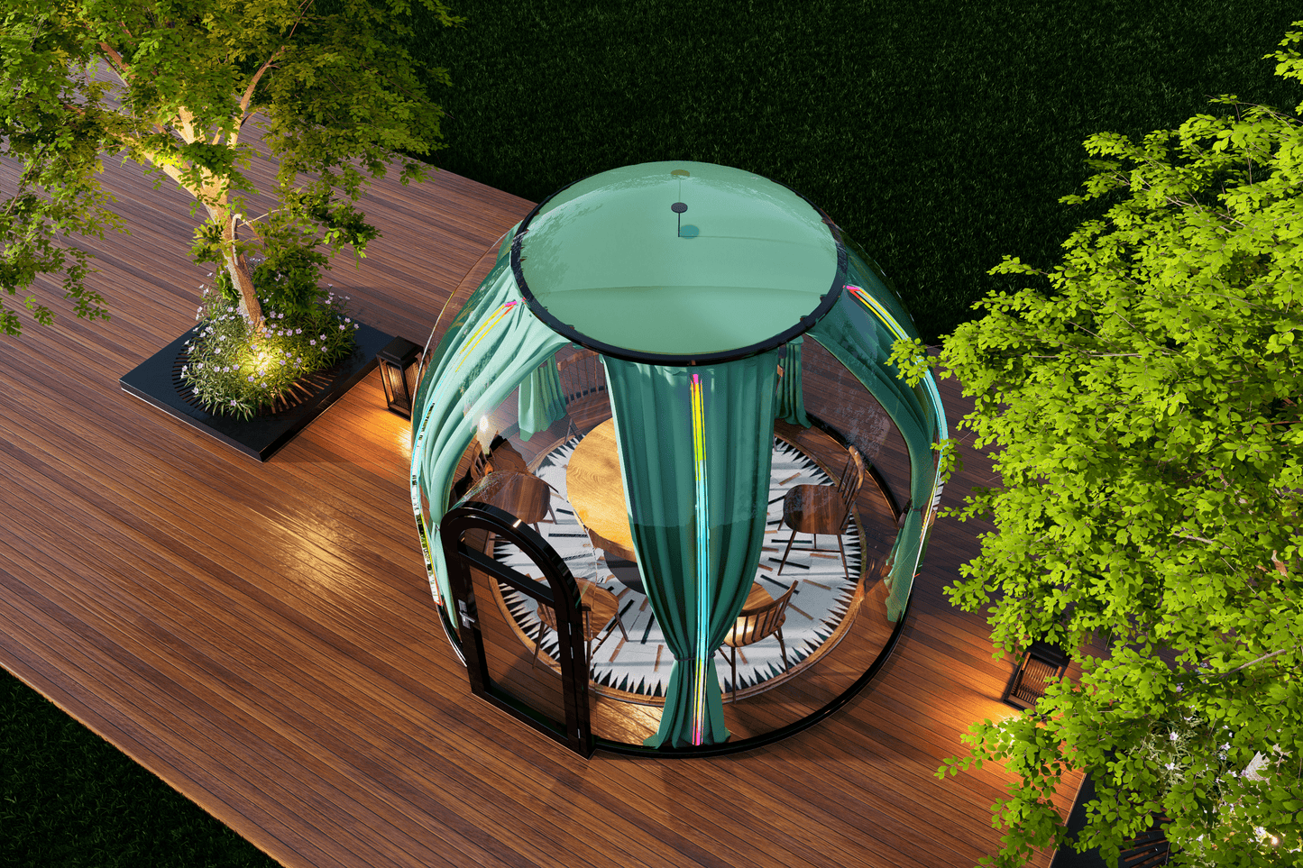 Iglu-Glaskuppel aus Polycarbonat 3,25 m, Bubble-Dome, Glasdome, Glashaus, Wintergarten, wasserdicht, schlagfest, beständig gegen Feuer, Wind und Schneelast