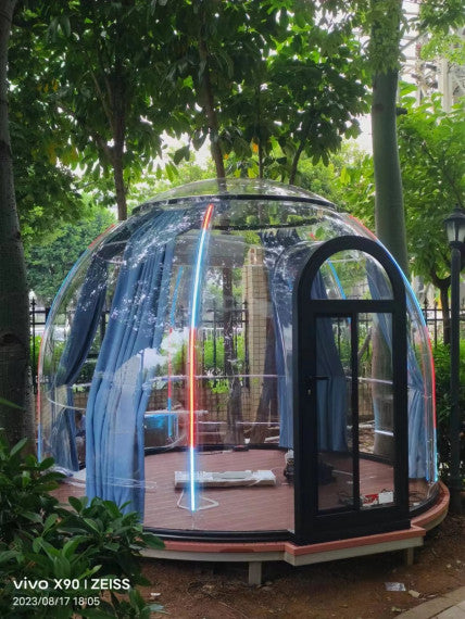 Iglu-Glaskuppel aus Polycarbonat 2,7 m, Bubble-Dome, Glasdome, Glashaus, Wintergarten, wasserdicht, schlagfest, beständig gegen Feuer, Wind und Schneelast