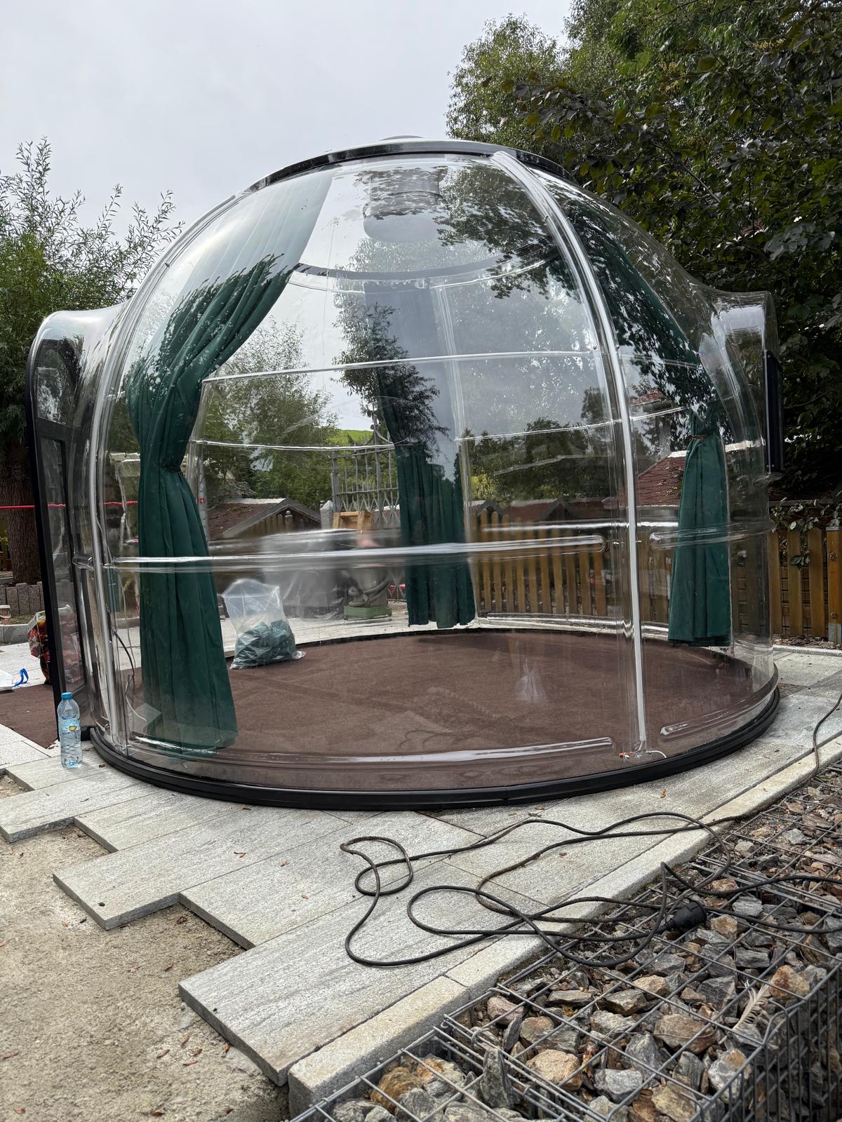 Iglu-Glaskuppel aus Polycarbonat 2,7 m, Bubble-Dome, Glasdome, Glashaus, Wintergarten, wasserdicht, schlagfest, beständig gegen Feuer, Wind und Schneelast