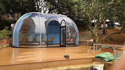 Ovale Glaskuppel aus Polycarbonat Größe 2,8 * 4,80 m, Bubble-Dome, Glashaus, Glasdome, Wintergarten, Glas-Iglu, wasserdicht, schlagfest, beständig gegen Feuer, Wind und Schneelast