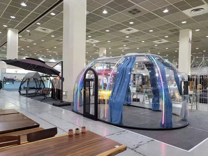 Ovale Glaskuppel aus Polycarbonat Größe 2,8 * 4,80 m, Bubble-Dome, Glashaus, Glasdome, Wintergarten, Glas-Iglu, wasserdicht, schlagfest, beständig gegen Feuer, Wind und Schneelast