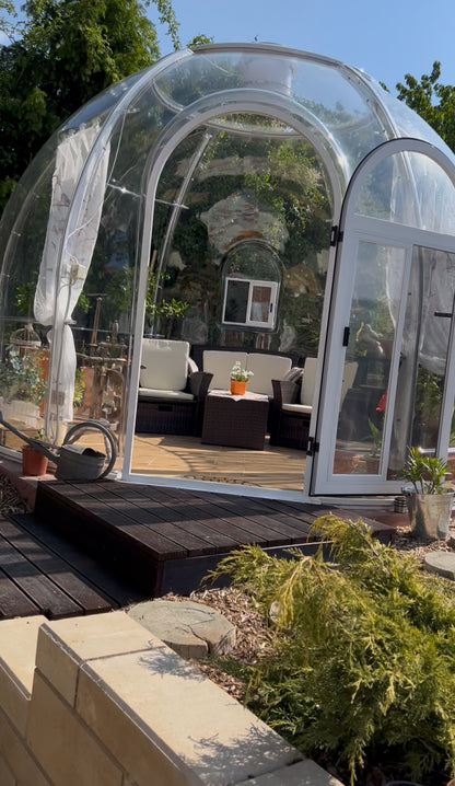 Iglu-Glaskuppel aus Polycarbonat 2,8 m, Bubble-Dome, Glasdome, Glashaus, Wintergarten, wasserdicht, schlagfest, beständig gegen Feuer, Wind und Schneelast