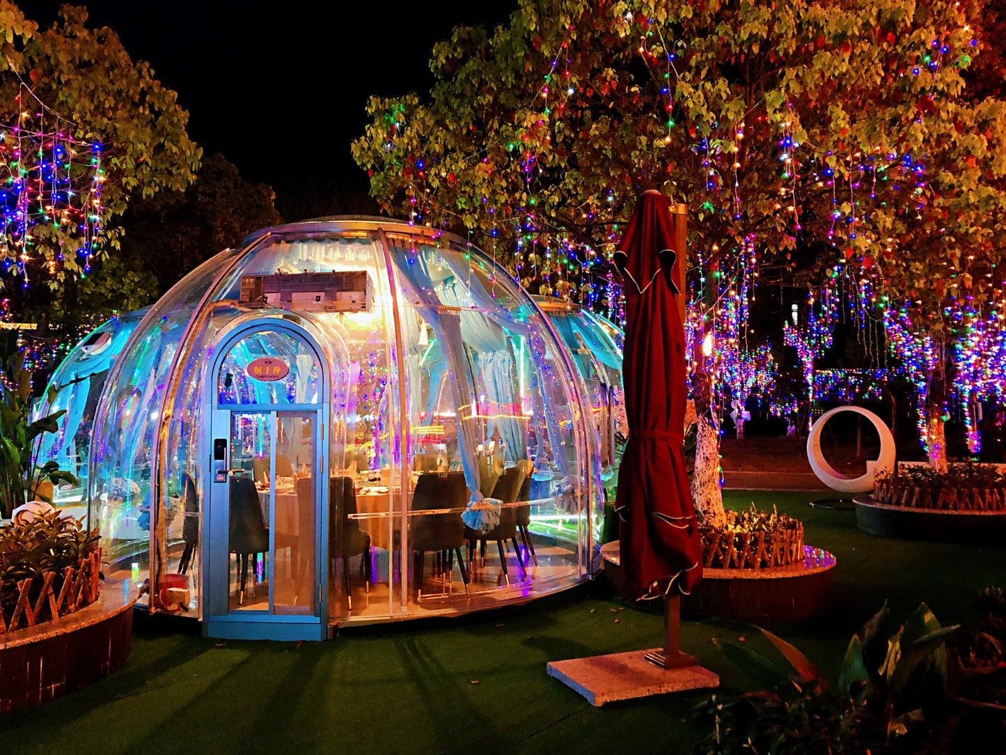 Iglu-Glaskuppel aus Polycarbonat 4,8 m, Bubble-Dome, Glasdome, Glashaus, Wintergarten, wasserdicht, schlagfest, beständig gegen Feuer, Wind und Schneelast