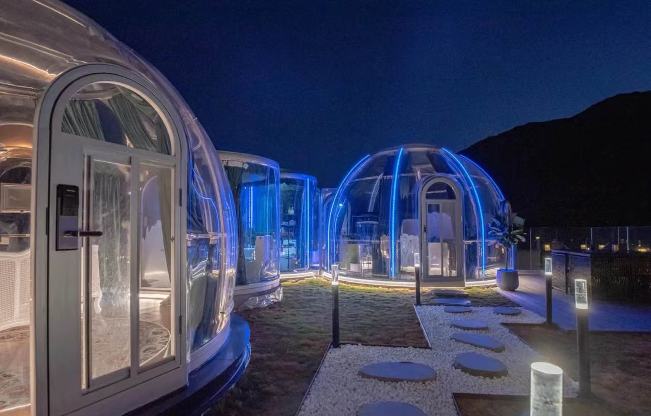 Iglu-Glaskuppel aus Polycarbonat 2,7 m, Bubble-Dome, Glasdome, Glashaus, Wintergarten, wasserdicht, schlagfest, beständig gegen Feuer, Wind und Schneelast