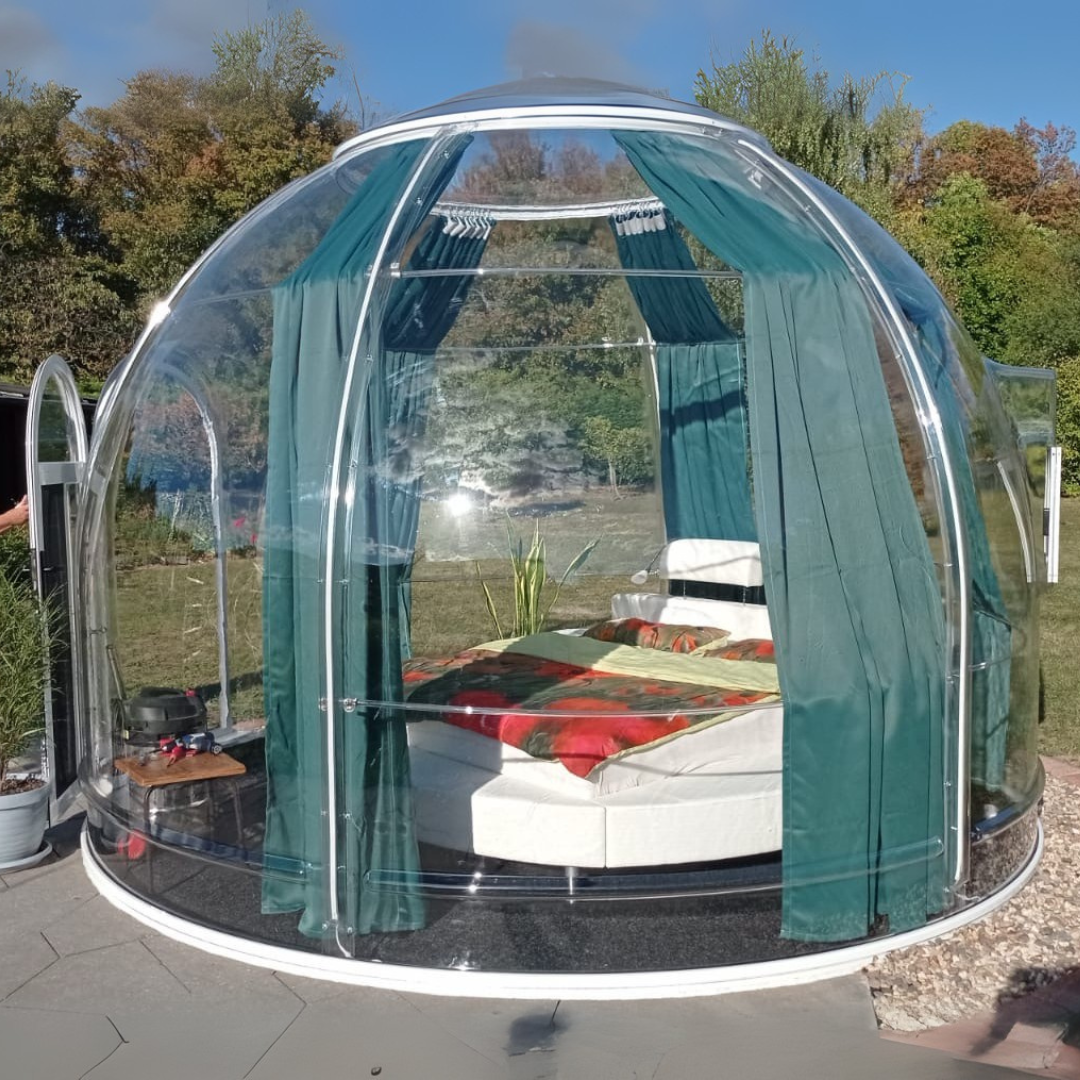 Iglu-Glaskuppel aus Polycarbonat 3,6 m, Bubble-Dome, Glasdome, Glashaus, Wintergarten, wasserdicht, schlagfest, beständig gegen Feuer, Wind und Schneelast