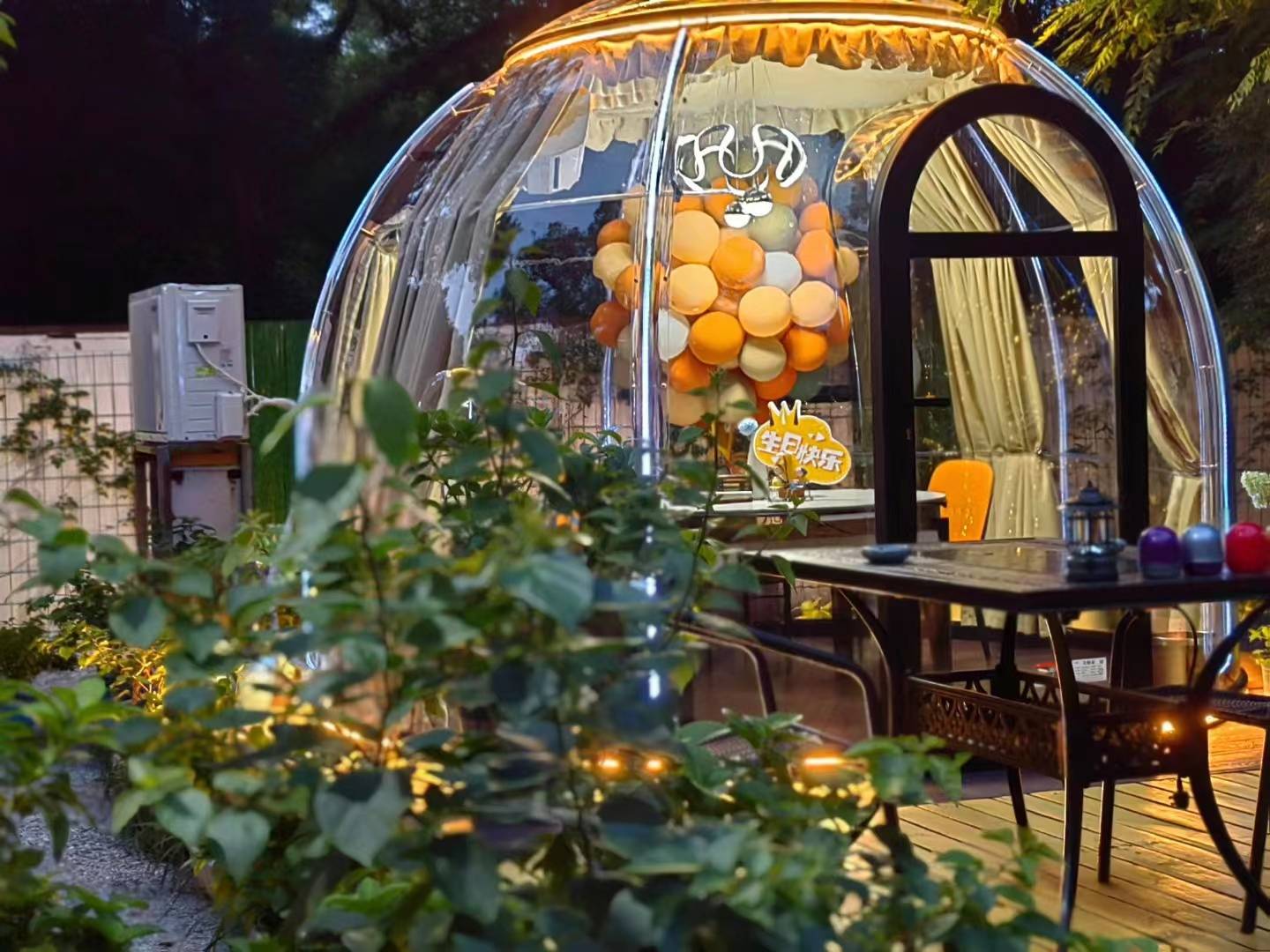 Iglu-Glaskuppel aus Polycarbonat 2,7 m, Bubble-Dome, Glasdome, Glashaus, Wintergarten, wasserdicht, schlagfest, beständig gegen Feuer, Wind und Schneelast