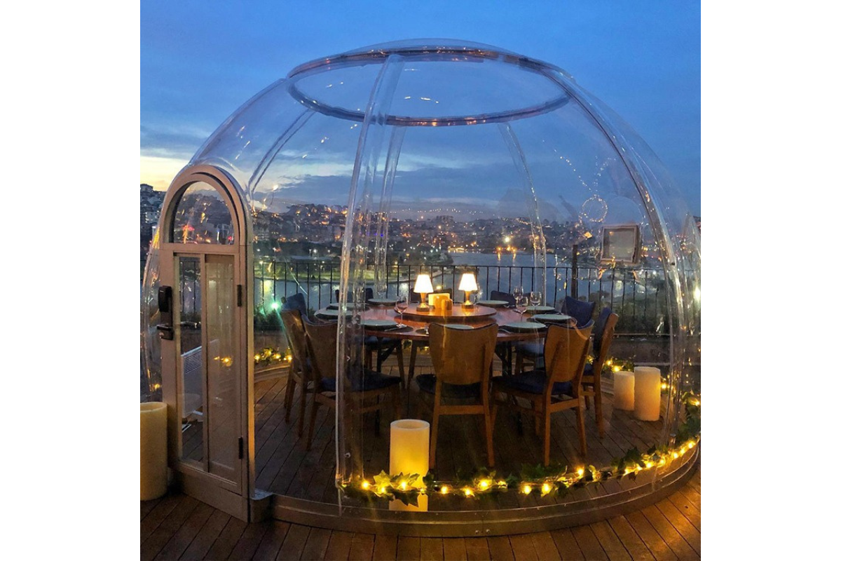 Iglu-Glaskuppel aus Polycarbonat 3,5 m, Bubble-Dome, Glasdome, Glashaus, Wintergarten, wasserdicht, schlagfest, beständig gegen Feuer, Wind und Schneelast