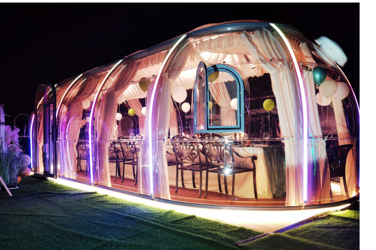 Iglu-Glaskuppel aus Polycarbonat 3,5 m, Bubble-Dome, Glasdome, Glashaus, Wintergarten, wasserdicht, schlagfest, beständig gegen Feuer, Wind und Schneelast