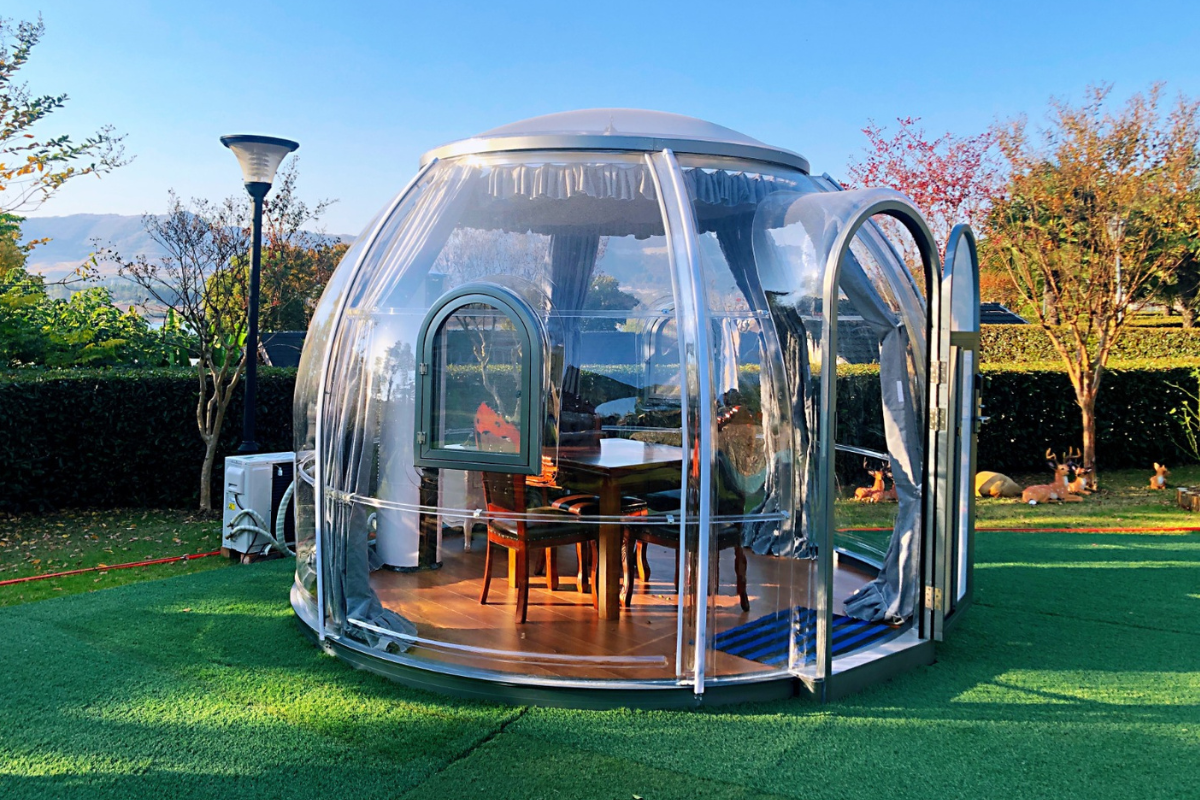 Iglu-Glaskuppel aus Polycarbonat 3,5 m, Bubble-Dome, Glasdome, Glashaus, Wintergarten, wasserdicht, schlagfest, beständig gegen Feuer, Wind und Schneelast