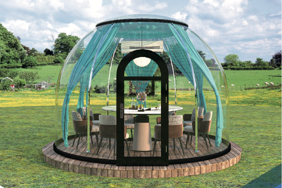 Iglu-Glaskuppel aus Polycarbonat 3,5 m, Bubble-Dome, Glasdome, Glashaus, Wintergarten, wasserdicht, schlagfest, beständig gegen Feuer, Wind und Schneelast