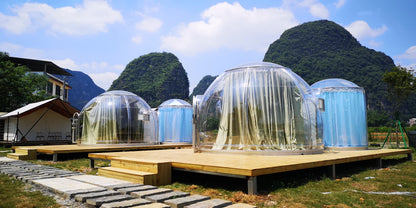 Iglu-Glaskuppelnset aus Polycarbonat 4,2 + 2,8 m, Bubble-Dome, Glasdome, Glashaus, Wintergarten, wasserdicht, schlagfest, beständig gegen Feuer, Wind und Schneelast