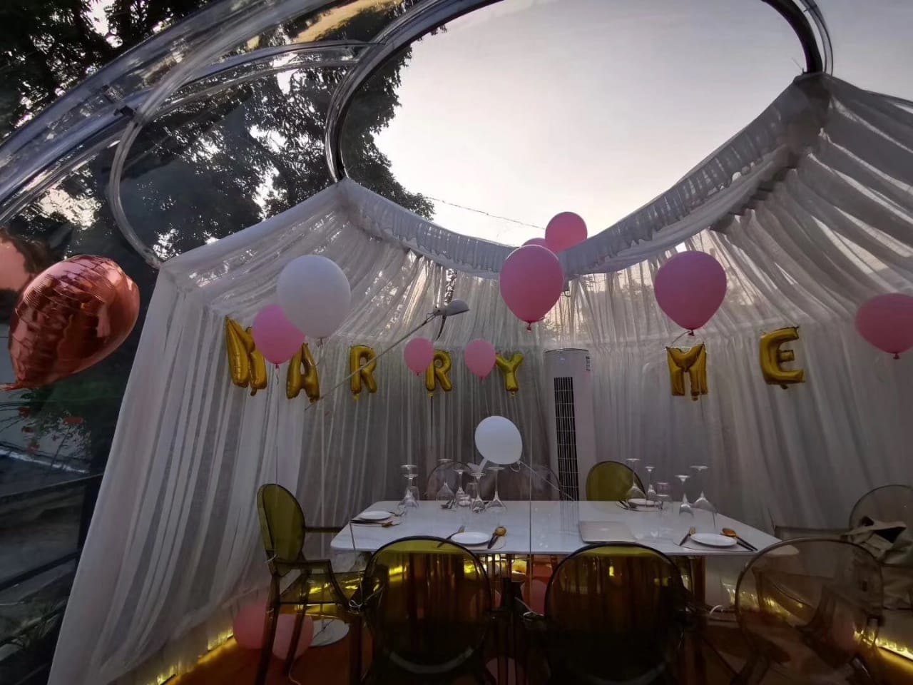 Iglu-Glaskuppel aus Polycarbonat 6,05 m, Bubble-Dome, Glasdome, Glashaus, Wintergarten, wasserdicht, schlagfest, beständig gegen Feuer, Wind und Schneelast