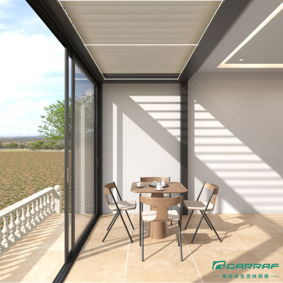 Schiebeglas mit Metallrahmen, Glasschiebewand in verschiedenen Größen