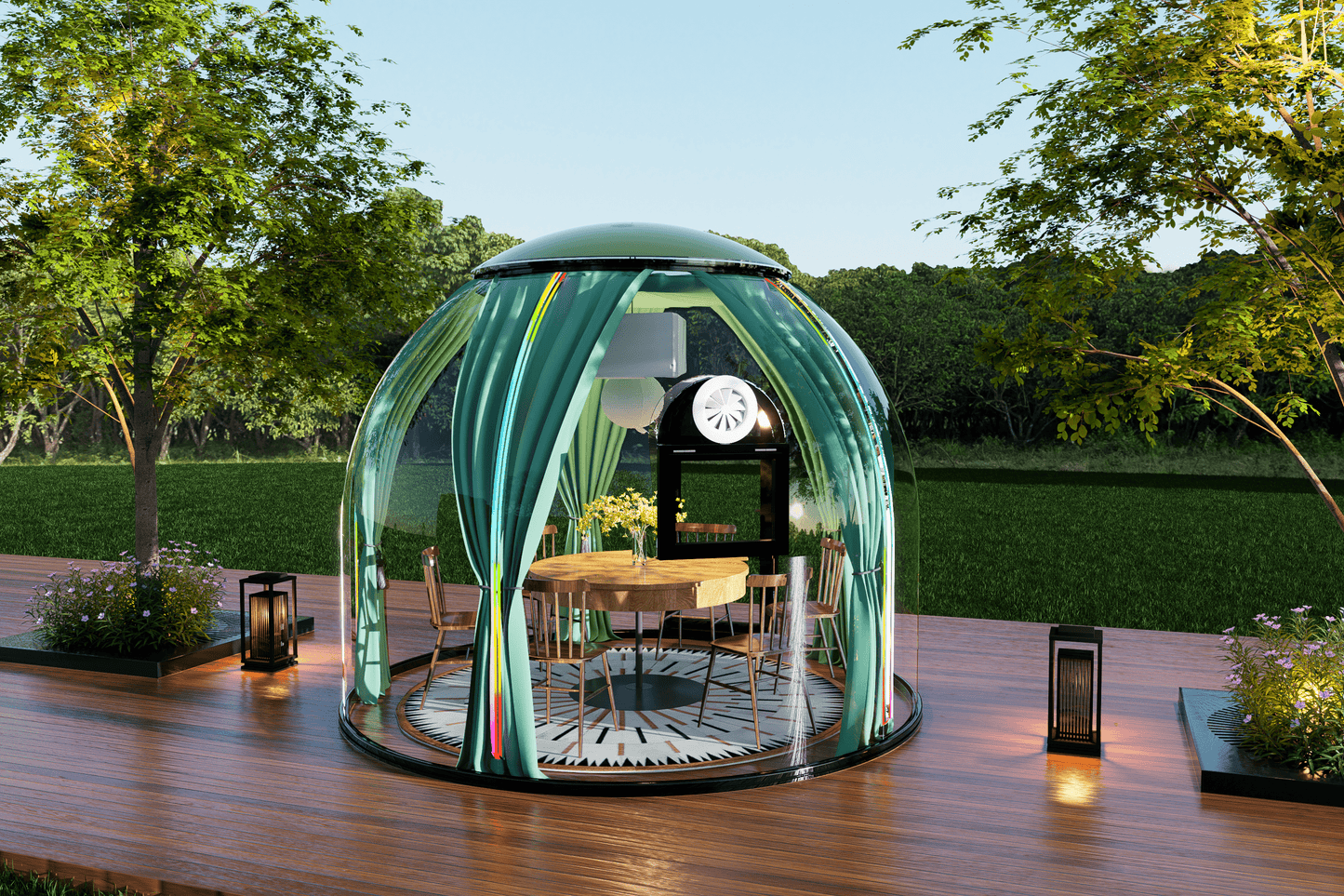 Iglu-Glaskuppel aus Polycarbonat 3,25 m, Bubble-Dome, Glasdome, Glashaus, Wintergarten, wasserdicht, schlagfest, beständig gegen Feuer, Wind und Schneelast