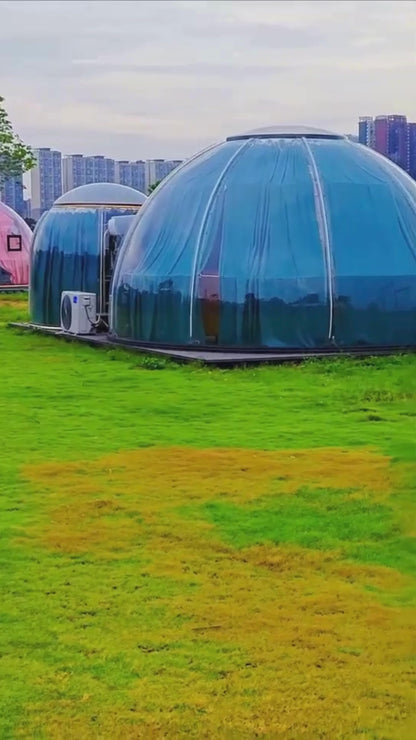 Iglu-Glaskuppelnset aus Polycarbonat 5,96 + 2,8 m, Bubble-Dome, Glasdome, Glashaus, Wintergarten, wasserdicht, schlagfest, beständig gegen Feuer, Wind und Schneelast