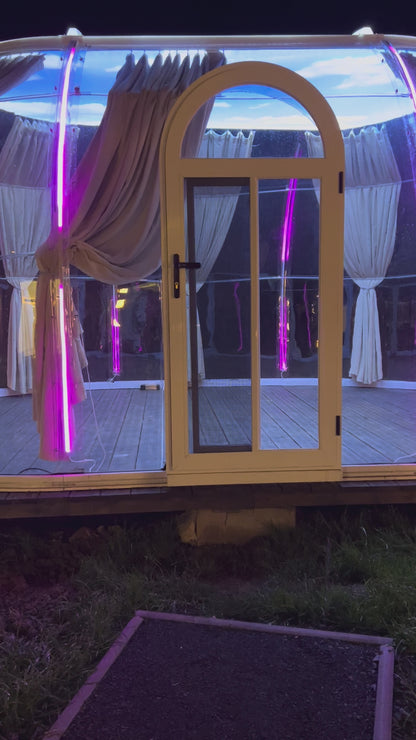 Ovale Glaskuppel aus Polycarbonat Größe 2,8 * 4,80 m, Bubble-Dome, Glashaus, Glasdome, Wintergarten, Glas-Iglu, wasserdicht, schlagfest, beständig gegen Feuer, Wind und Schneelast