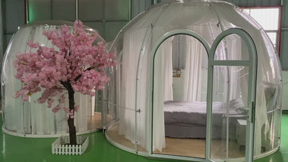 Iglu-Glaskuppelnset aus Polycarbonat 3,5 + 2,7 m, Bubble-Dome, Glasdome, Glashaus, Wintergarten, wasserdicht, schlagfest, beständig gegen Feuer, Wind und Schneelast