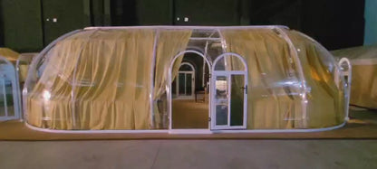 Ovale Glaskuppel aus Polycarbonat Größe 3,80 * 5,65 m, Bubble-Dome, Glashaus, Glasdome, Wintergarten, Glas-Iglu, wasserdicht, schlagfest, beständig gegen Feuer, Wind und Schneelast
