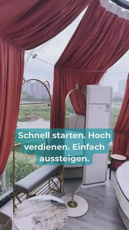 Iglu-Glaskuppelnset aus Polycarbonat 5,96 + 2,8 m, Bubble-Dome, Glasdome, Glashaus, Wintergarten, wasserdicht, schlagfest, beständig gegen Feuer, Wind und Schneelast