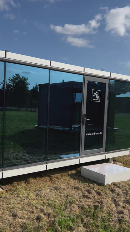 Kapselhaus, Tiny Hous, prefab Hous, vorgefertigte Kompakthaus, Außenbüro Model E50