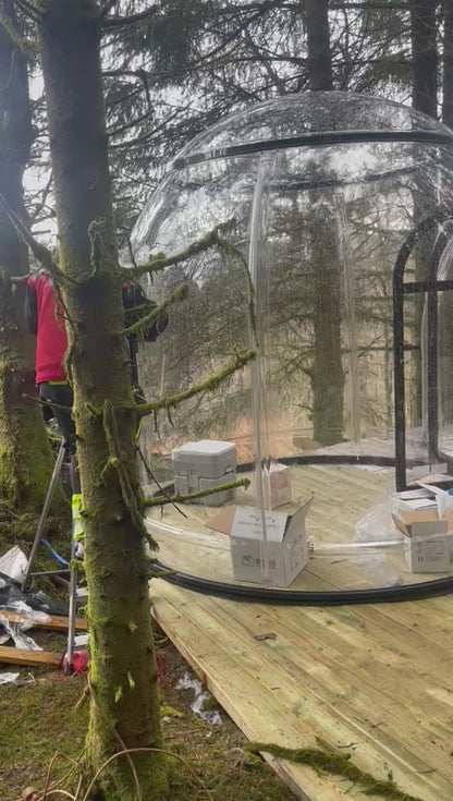 Iglu-Glaskuppelnset aus Polycarbonat 4,80 + 2,80 m, Bubble-Dome, Glasdome, Glashaus, Wintergarten, wasserdicht, schlagfest, beständig gegen Feuer, Wind und Schneelast