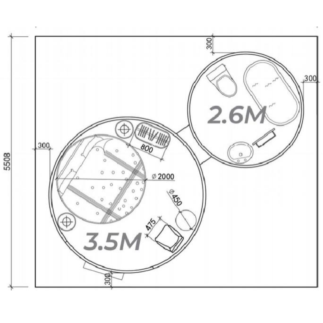 Iglu-Glaskuppel aus Polycarbonat 3,5 m, Bubble-Dome, Glasdome, Glashaus, Wintergarten, wasserdicht, schlagfest, beständig gegen Feuer, Wind und Schneelast