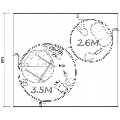 Iglu-Glaskuppel aus Polycarbonat 3,5 m, Bubble-Dome, Glasdome, Glashaus, Wintergarten, wasserdicht, schlagfest, beständig gegen Feuer, Wind und Schneelast