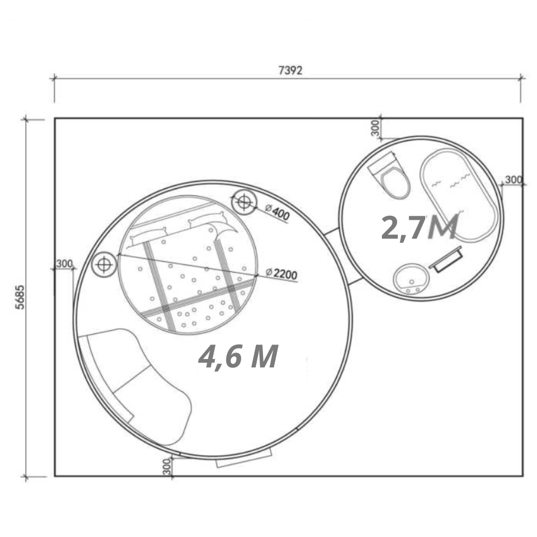 Iglu-Glaskuppel aus Polycarbonat 4,6 m, Bubble-Dome, Glasdome, Glashaus, Wintergarten, wasserdicht, schlagfest, beständig gegen Feuer, Wind und Schneelast